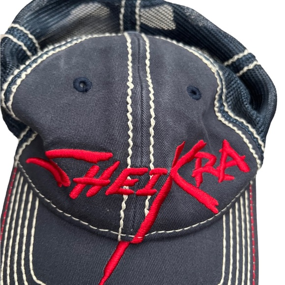 SHEIKRA Distressed Black & Red Mesh Back Hat Busch Gardens Tampa Roller Coaster - Picture 2 of 6